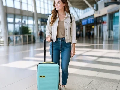 Supercase 20 Inch Zoomer Koper ABS TSA Lock Biru Kuning: Koper Kabin Stylish & Praktis untuk Traveler Modern