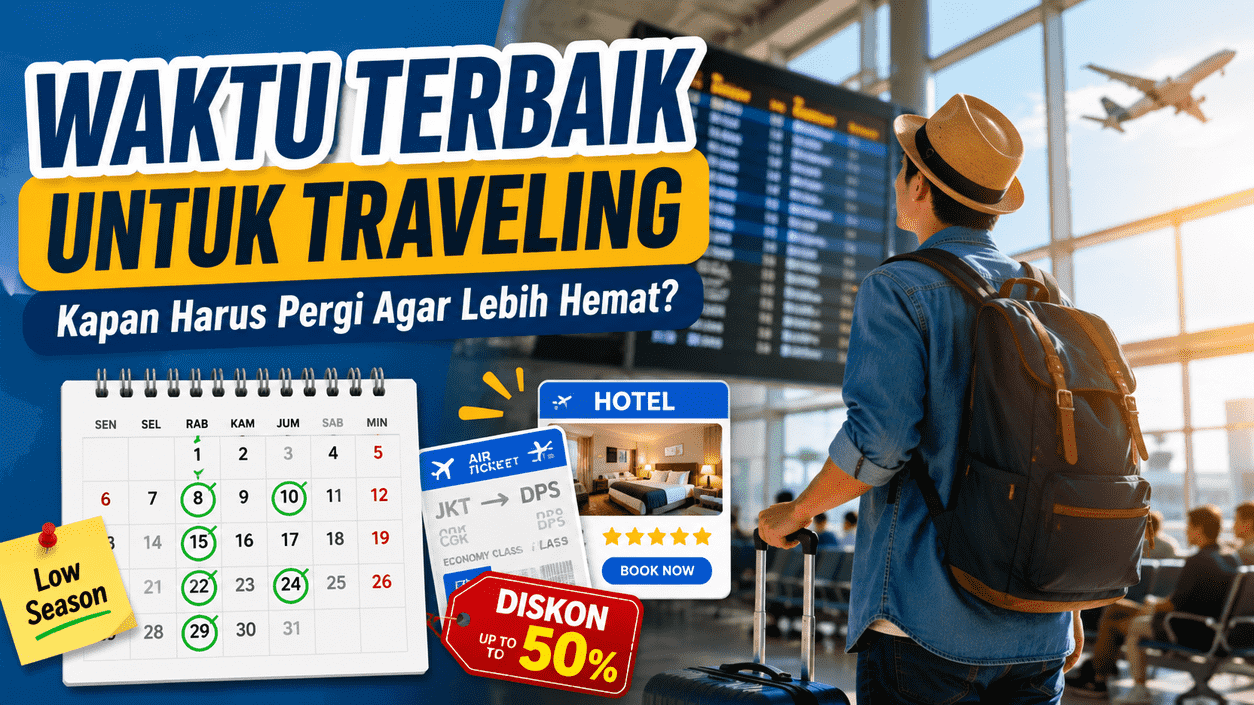 Waktu terbaik untuk traveling agar lebih hemat dengan memilih low season dan jadwal perjalanan yang tepat.